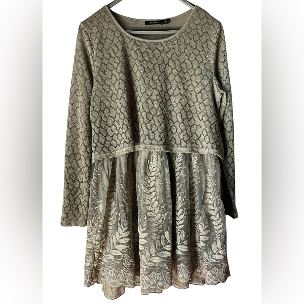 Radzoli Floral Embroidered Sweater Dress medium